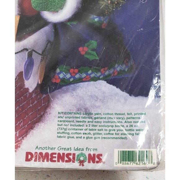 VTG Dimensions "Toy Man" Bottle Buddy Felt Applique Kit Santa Christmas #62169 - Picture 5 of 15